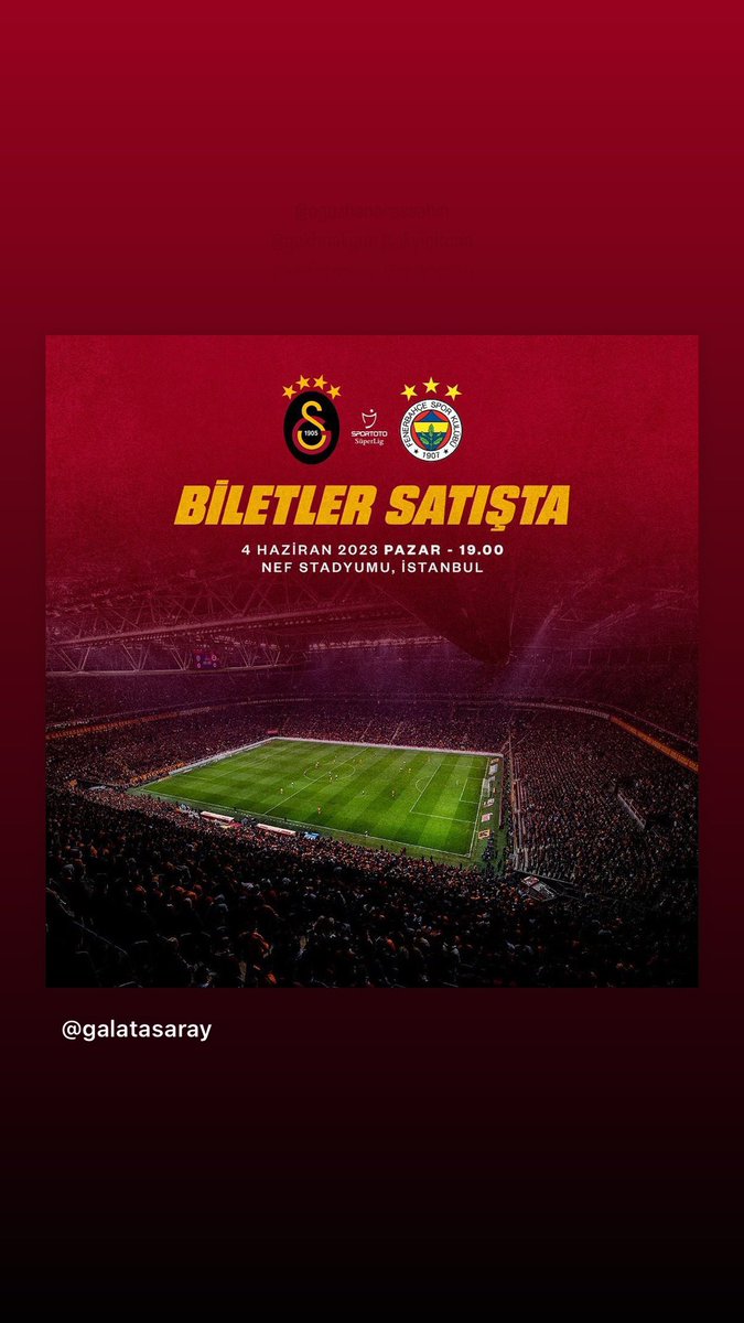 Kupa sevinci izleme garantili😁Galatasaray-İsmi lazım değil maçına, güney üst / 423 Blok satılık. 1 ad. 
⭐️⭐️⭐️⭐️-⭐️⭐️⭐️

#biletdevir #maçbileti  #biletdevret #kombine #kombinedevir #kombinedevret #biletarıyorum #kombinem #passolig #Galatasaray #Galatasaraybilet