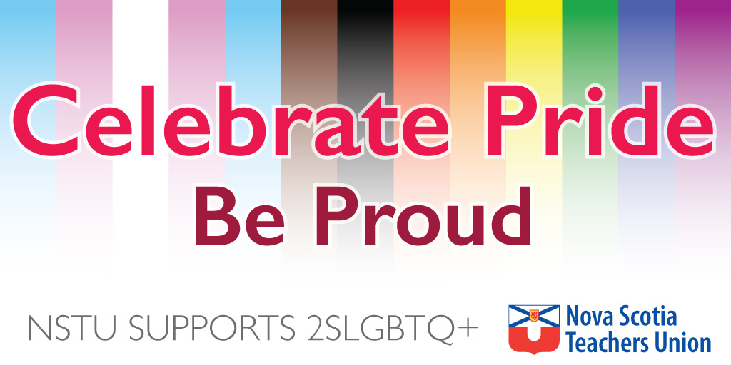 NSTeachersUnion's tweet photo. It's Pride month again!
The NSTU is excited to celebrate and support Nova Scotia's 2SLGBTQ+ community at Pride events around the province this summer!
#NSPride https://t.co/Mjq7Z6m9zC