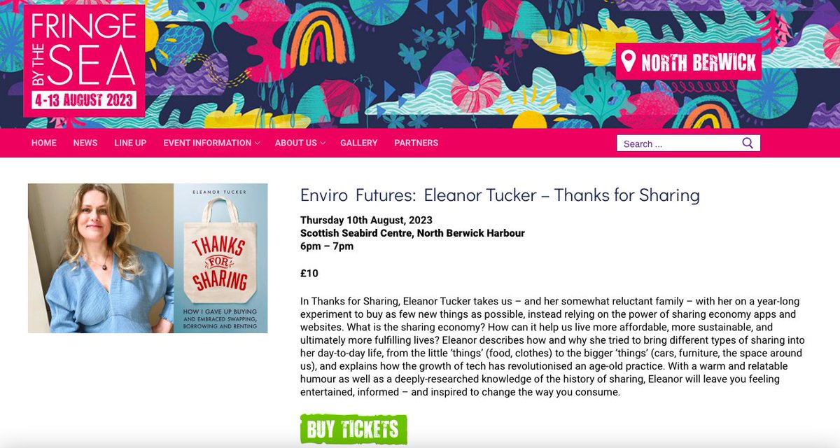 DELIGHTED to be part of <a href="/fringebythesea2/">Fringe by the Sea</a> – a not-for-profit, 10 day multi-arts festival set in beautiful North Berwick. 

Come and join me on August 10th at <a href="/SeabirdCentre/">Scottish Seabird Centre</a> 🤩 fringebythesea.com/eleanor-tucker/ 

#fbts23 #fringebythesea #northberwick #newbooks #environment #thanksforsharing