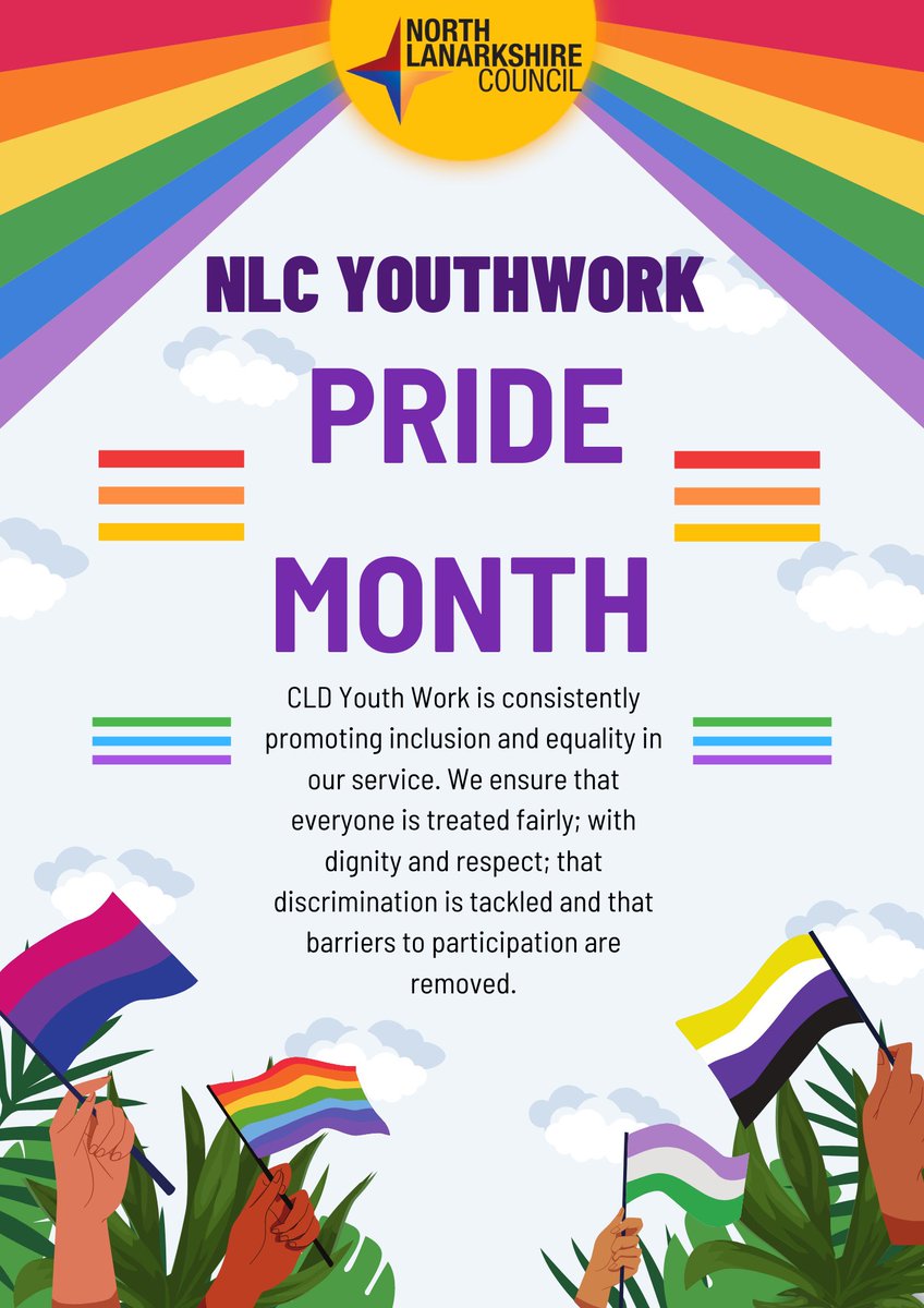 Happy Pride Month from NLC Youth Work. #PrideMonth #LoveIsLove #equality #LoveWins #Pride2023 #BecauseOfCLD #YouthWorkChangesLives