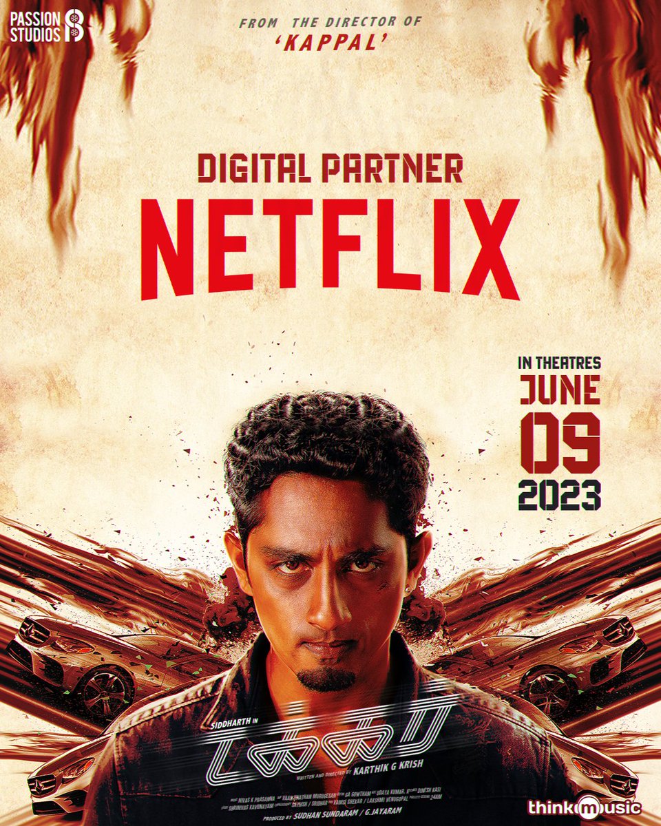 #Takkar gets Vijay TV as their Satellite partner and Netflix grabs #Takkar streaming rights
It’s definite for repeat mode 😎🥳
Releasing in theatres on JUNE 9th.
Directed by <a href="/Karthik_G_Krish/">KARTHIK G KRISH</a>
🌟#Siddharth
<a href="/PassionStudios_/">Passion Studios</a> <a href="/iYogiBabu/">Yogi Babu</a> <a href="/nivaskprasanna/">Nivas K Prasanna</a>  <a href="/vijaytelevision/">Vijay Television</a> <a href="/NetflixIndia/">Netflix India</a>