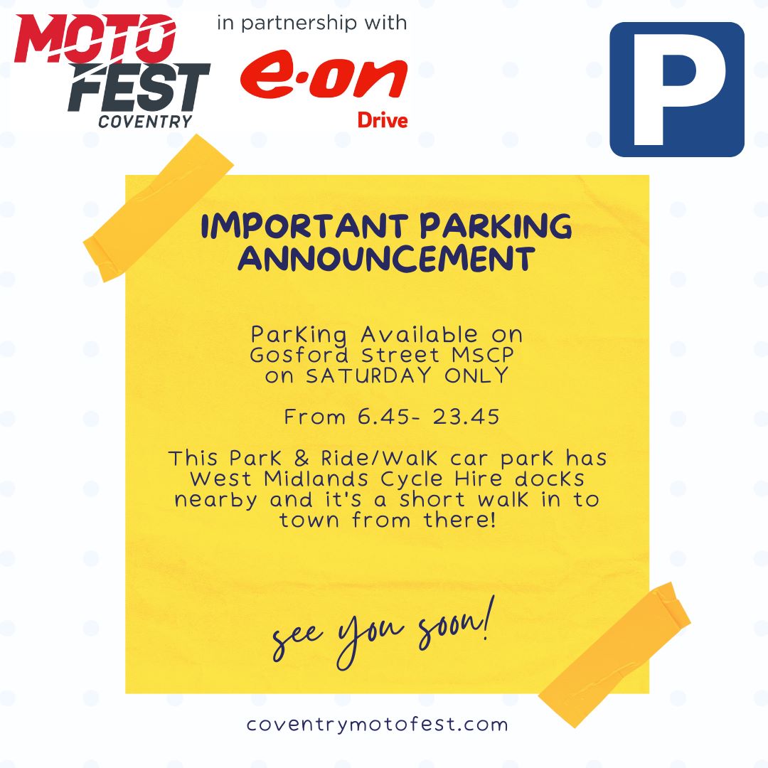 MotoFest Coventry on Twitter "Additional Parking has been made
