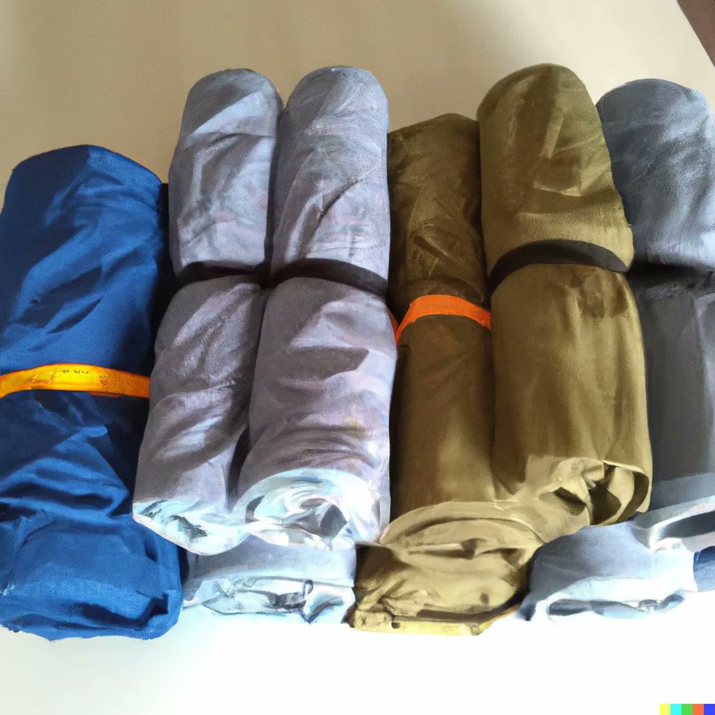 Save space in your pack by rolling your clothes instead of folding. It's a game-changer! #PackingHacks #CampingTips
