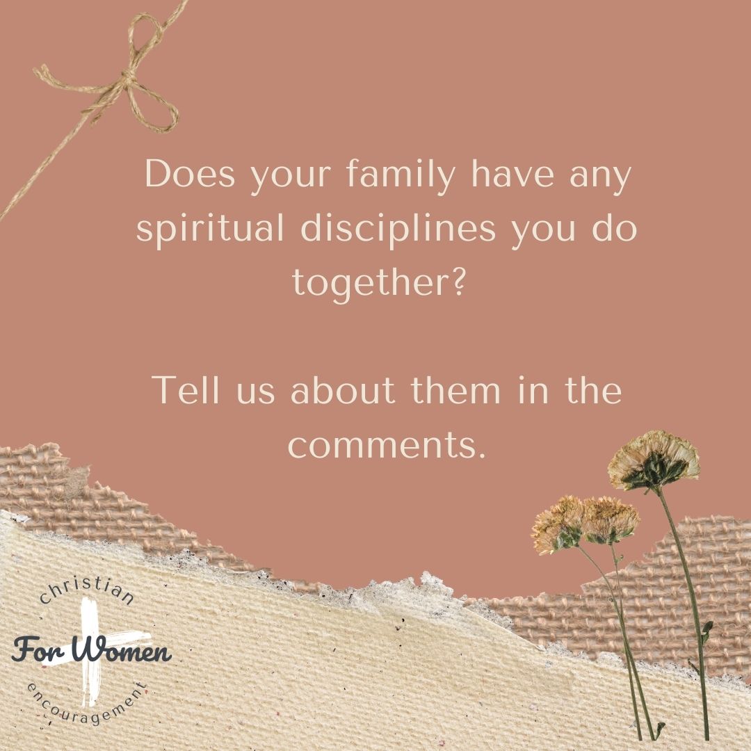 Sometimes it is helpful to establish rhythms of doing spiritual disciplines as a family. Does your family do this? If so, tell us about it in the comments.