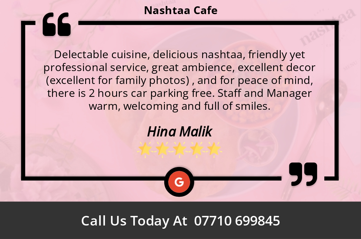 5 Star: Hina M. "Delectable cuisine, delicious nashtaa, friendly yet professional..." maps.google.com/?cid=178064164…