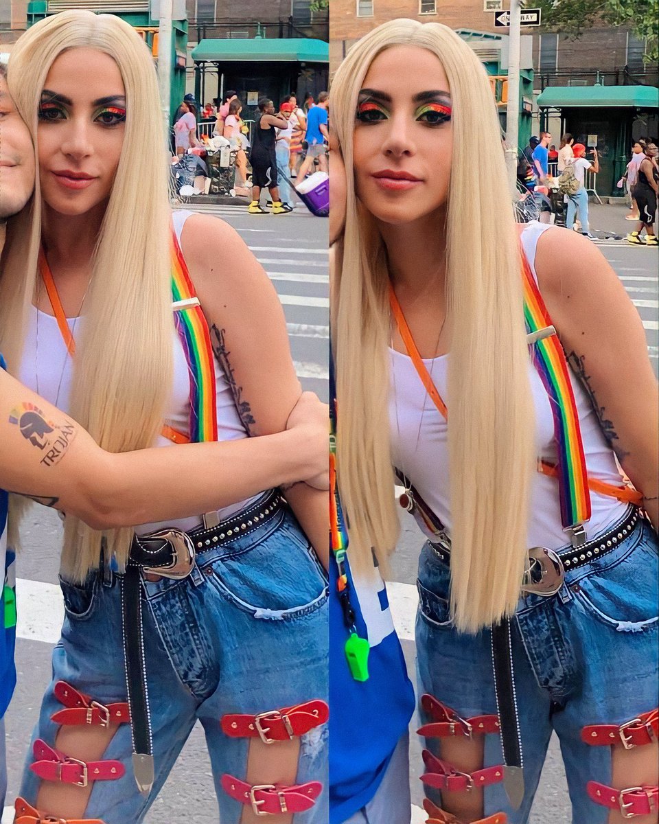 allurequinn's tweet image. this lady gaga pride month look&amp;gt;&amp;gt;