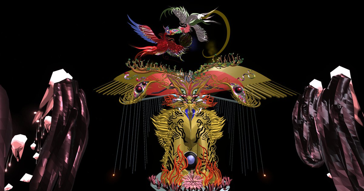 torazo_vr's tweet image. ②自己紹介 #NAT3 #NFTARTTOKYO 
(平面作品の表現が私の根本的なベースになりますが)約２年前からVRでTiltBrushという空間に絵を描くことができる3Dペインティングアプリを使って絵を描きはじめました。初代は #htcvivepro 今は、弐号機の #pico4 も使用中です🐯
#VRpainting #3dpainting #VRアート