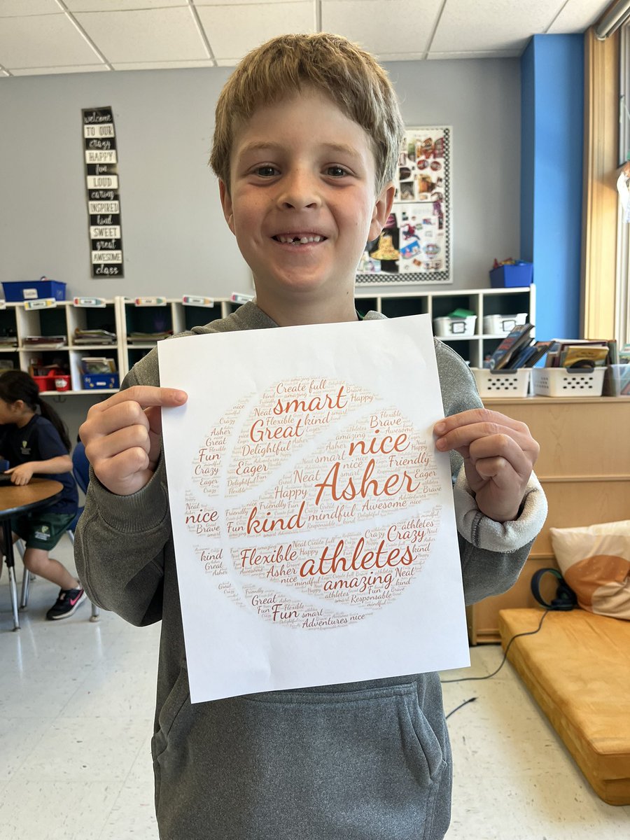 CBAWestChester's tweet photo. Second grade created #wordclouds all about themselves for our last #WellbeingWednesday social/emotional lesson! ☁️ https://t.co/geD5FIM1EE