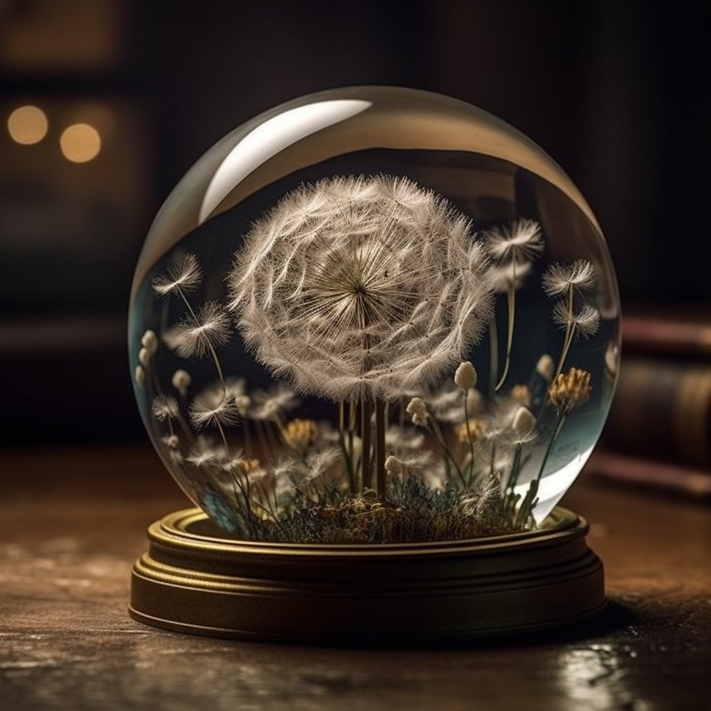 snow globe containing delicate dandelions @midjourney #midjourneyV5 #aiartgeneratedart #generativeart #generativeartwork #artificialintelligenceai #aiartgenerator #aiartwork #aiartworks #artificialintelligence #midjourney #midjourneyart #midjourneycommunity