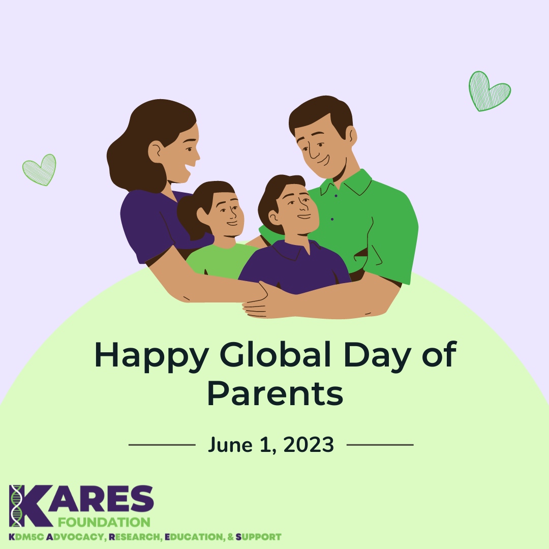 KaresFoundation's tweet photo. Most of the support given to the #KARES foundation is from parents of children with a #KDM5C-related disorder! 💜💚
Today we want to celebrate their unwavering support and commitment to their children on Global Day of Parents! 🙌 https://t.co/saJBi00KtD