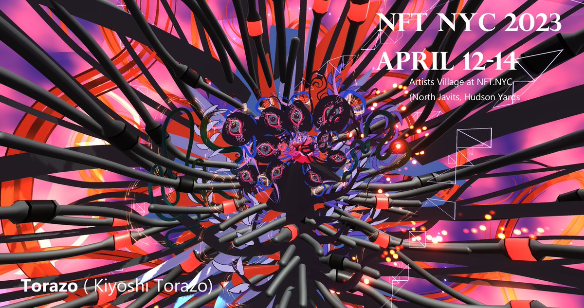 torazo_vr's tweet image. ②自己紹介 #NAT3 #NFTARTTOKYO 
(平面作品の表現が私の根本的なベースになりますが)約２年前からVRでTiltBrushという空間に絵を描くことができる3Dペインティングアプリを使って絵を描きはじめました。初代は #htcvivepro 今は、弐号機の #pico4 も使用中です🐯
#VRpainting #3dpainting #VRアート