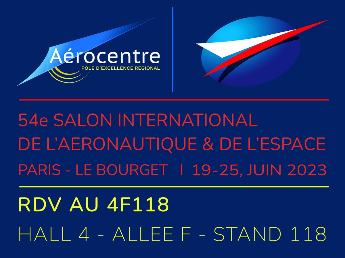 [#lebourget2023 ] 🚀 Aérocentre et ses membres vous donnent RDV au 4F118 dans l'espace collectif  <a href="/Devup_/">Dev'up</a>  au <a href="/salondubourget/">Paris Air Show</a>  🚁
&gt;&gt; lnkd.in/ePUStu7s
#SIAE #aeronautique #GIFAS #aviation #aerorecrute #aircraft #industrieaeronautique #industriespatial #defence