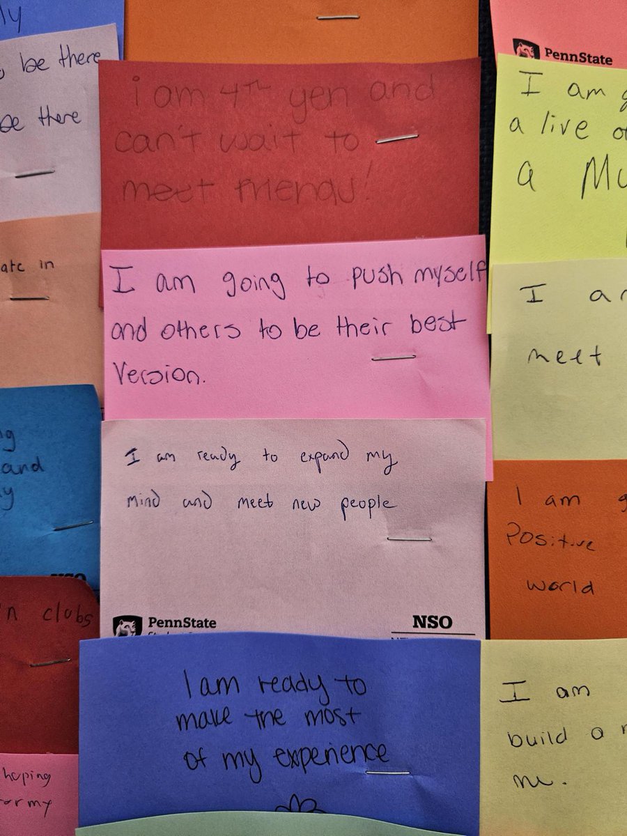penn_state's tweet photo. We are so inspired by our students; especially the incoming class of #PSU2027!
These are some of their responses during #PSUNSO when they were asked to find the “I am” in #WeAre.
What advice would you have for the incoming class? https://t.co/UUBNOo3OEp