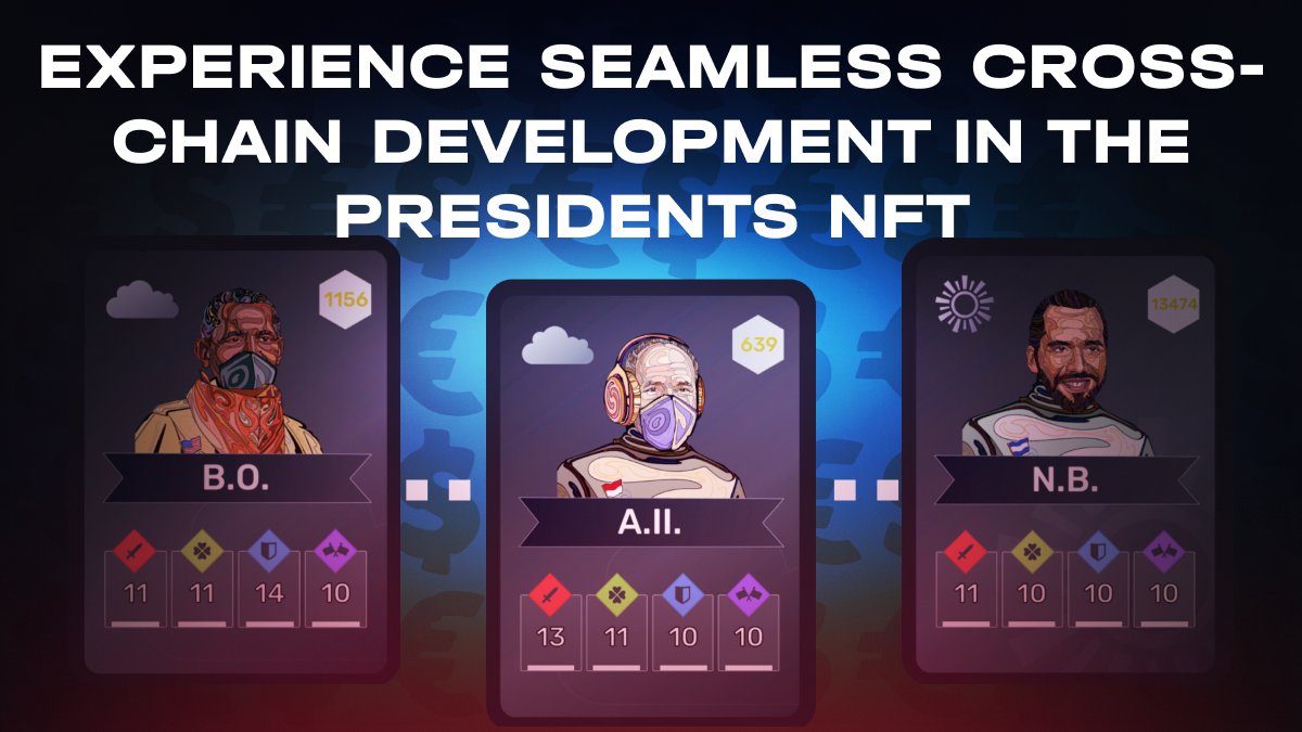 🌐 Experience seamless cross-chain development in The Presidents NFT. Our upcoming bridge enables easy token and NFT exchange across different environments. Explore new opportunities and enjoy of our game. We strive to make gaming accessible and adaptable for all players.