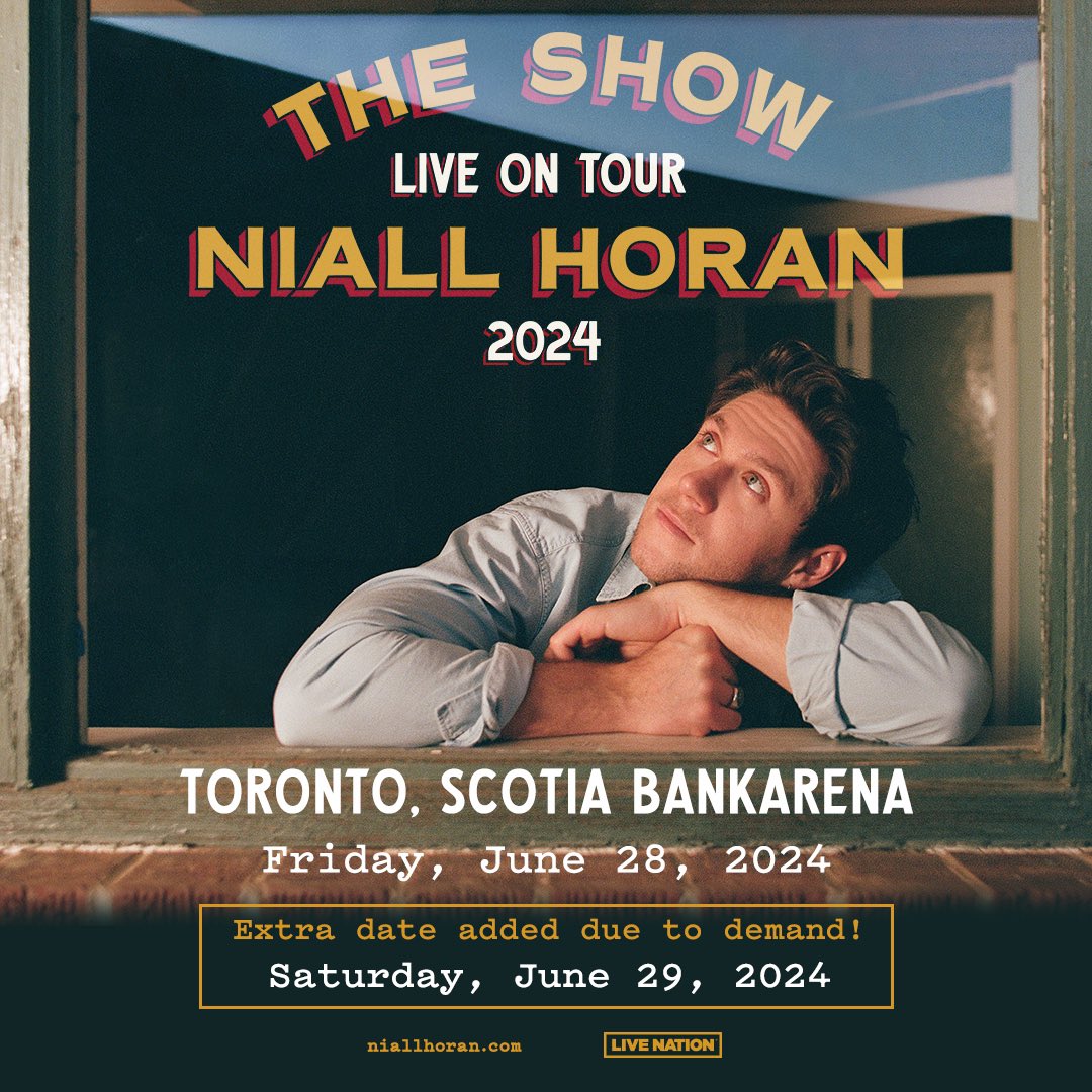 Toronto! I’ve added a second show at Scotiabank Arena to The Show Live On Tour 2024 . Existing codes are still valid for all presales and begin at 10am ET. ticketmaster.ca/event/10005EBA…

TikTok presale starts Thursday, June 1 at 10am ET
Tickets go on general sale Friday, June 2 at 10am…