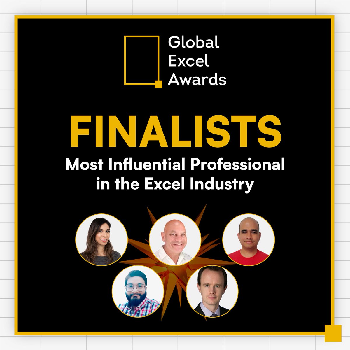 Since last week, we've been announcing the finalists for each category of the Global Excel Awards.

With four done, we now have our final one: Most Influential Professional in the Excel Industry. 🏆

There's been a sizable increase in the number of Excel 'influencers' over the
