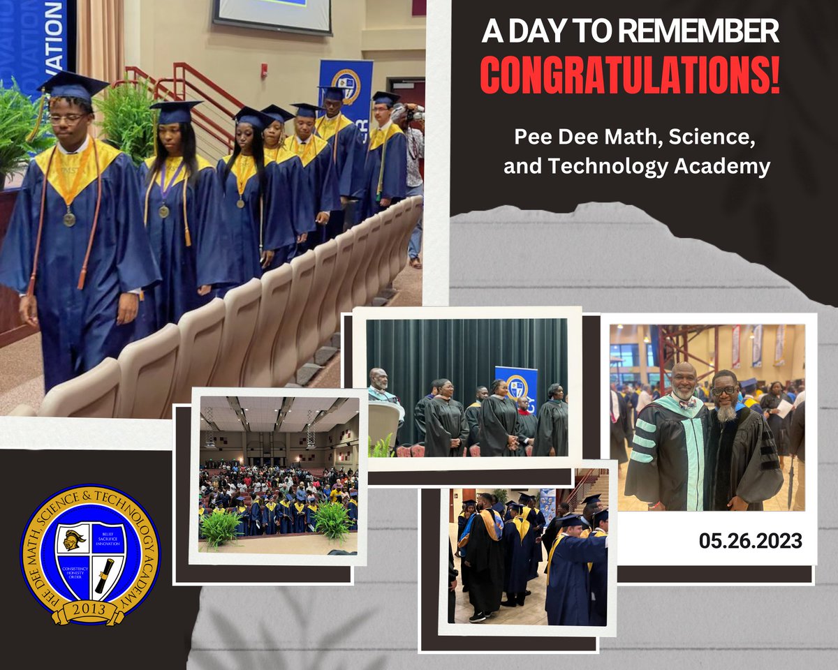 SCPCSD's tweet photo. Congratulations to the Class of 2023 at @pdmsta.  We are so proud of you, especially the 51 college acceptance letters and nearly 500k in scholarships. A  shout out to Valedictorian Jude Plyler and Salutatorian Madissun Soloman for their hard work and dedication. #kidsFirst https://t.co/wK1LtEtCbv