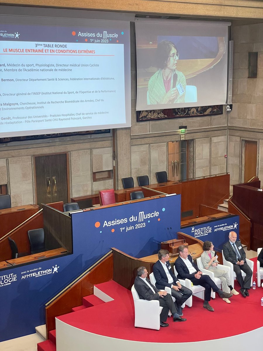 AfmPresse's tweet photo. #AssisesDuMuscle : "Une meilleure connaissance des muscles et leurs mécanismes moléculaires a permis d'adapter les séances d’entrainement militaire qui doivent développer différentes qualités physiques simultanément" Pr Malgoyre, Institut de recherche biomédicale des #armées https://t.co/GKrKdnK2kC