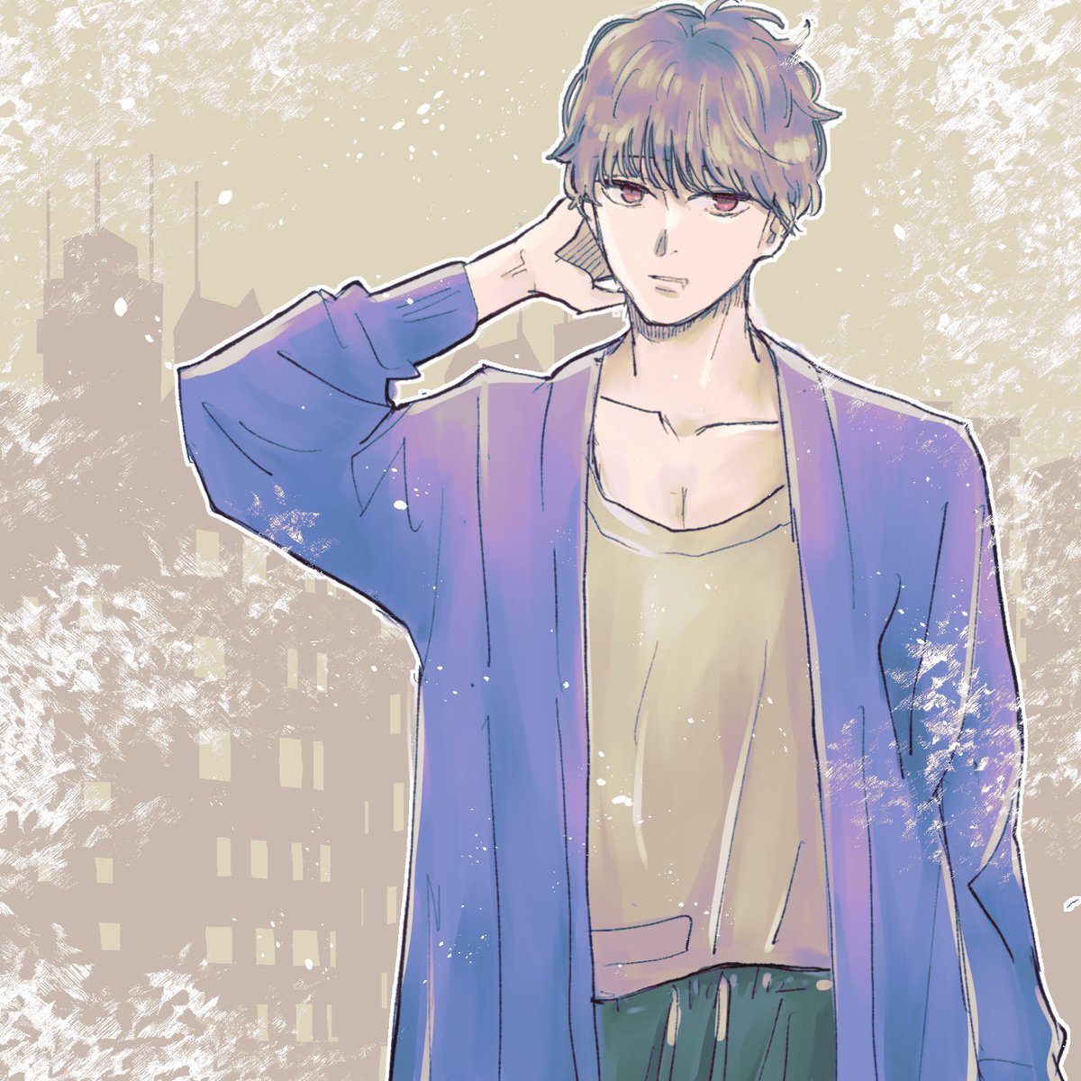 グラデーションマップ練習。
寝起き男子を描いてたのに、
気づいたら吸血鬼になってました。 https://t.co/BCktOnCqwe