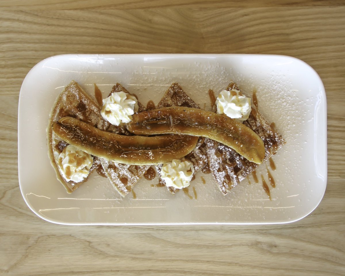 Introducing our June Flavor of the Month— Bananas Foster! 

#brunch #waffles #collegestation