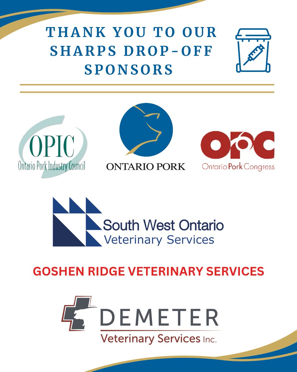 Ontario Pork and our industry partners will offer producers a safe place to dispose of veterinary sharps on June 21 - 22 at <a href="/OntPorkCongress/">Ontario Pork Congress</a>

Sharps in secure containers can be dropped off from 10 a.m. to 2 p.m. 

Learn more: mcusercontent.com/a61f454049b7da…