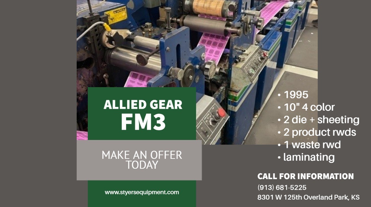 styersequipment's tweet image. #flexomachine #flexographicprinting #usedequipmentforsale #usedequipment #labelprinting #allied #alliedgear #styersequipmentcompany