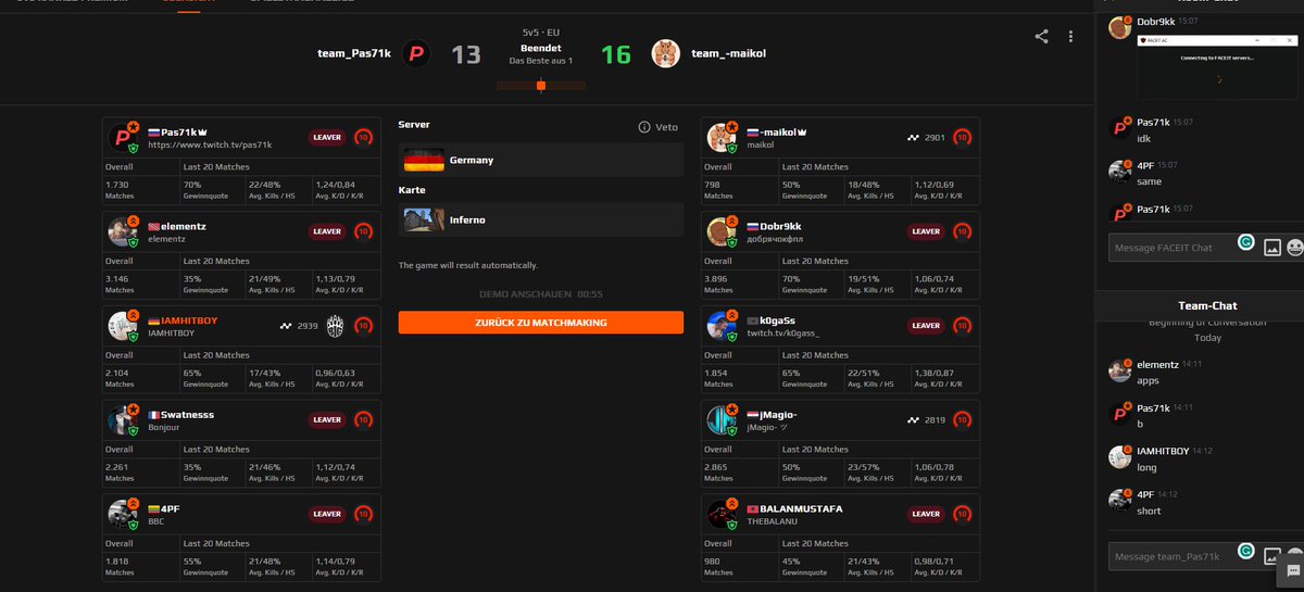 I love to lose like this. Everyone gets kicked my face it anti cheat. nice prem experience- very recommend