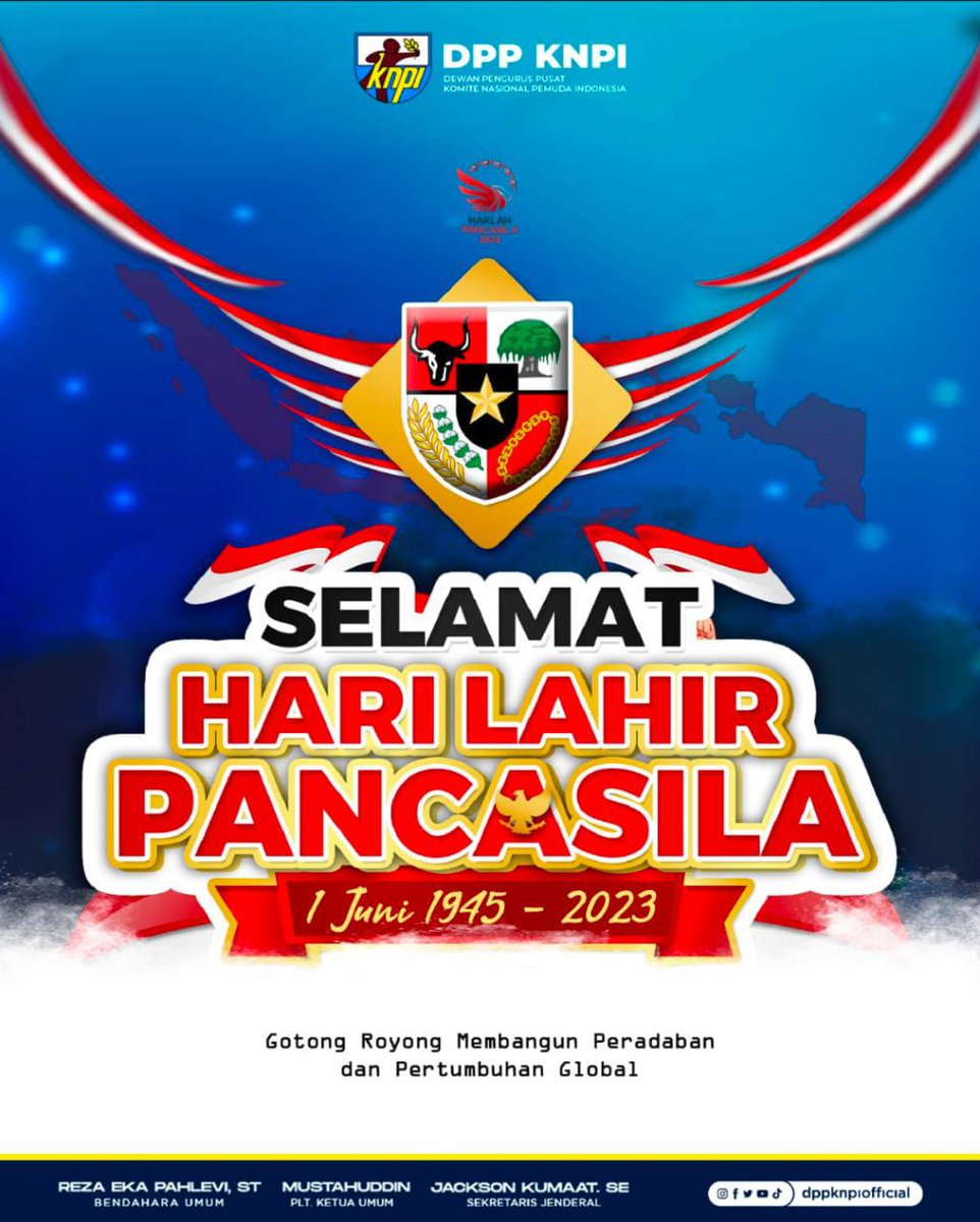 Selamat Hari Lahir Pancasila.

Pancasila lahir menjadi simbol dari negara Indonesia yang menjadi perwujudan dari keberagaman yang ada. 

@mustahuddin_2023
<a href="/jacksonkumaat/">Jackson Kumaat</a> 

#KNPI 
#KNPIBersatu 
#DPPKNPI 
#HariLahirPancasila 
#Pancasila
#Pemuda 
#PemudaIndonesia