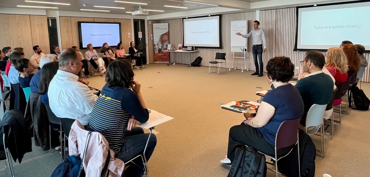 How to manage diversity, coordinate people and motivate them to get decisions done in a big international research network ? 🤔 Today we have a room full of Action Chairs joining the #COSTAcademy training to learn how to lead their #COSTAction more efficiently. 👨‍🔬