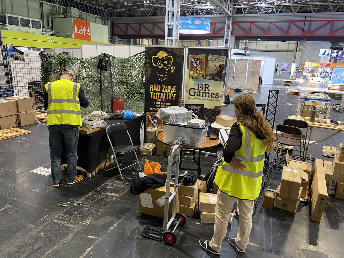 GamesDrm's tweet photo. DR Games Setting up at the @UKGamesExpo with a #Radzone post apocalyptic themed backdrop #PostApocalyptic #con https://t.co/BxcioR0FBv