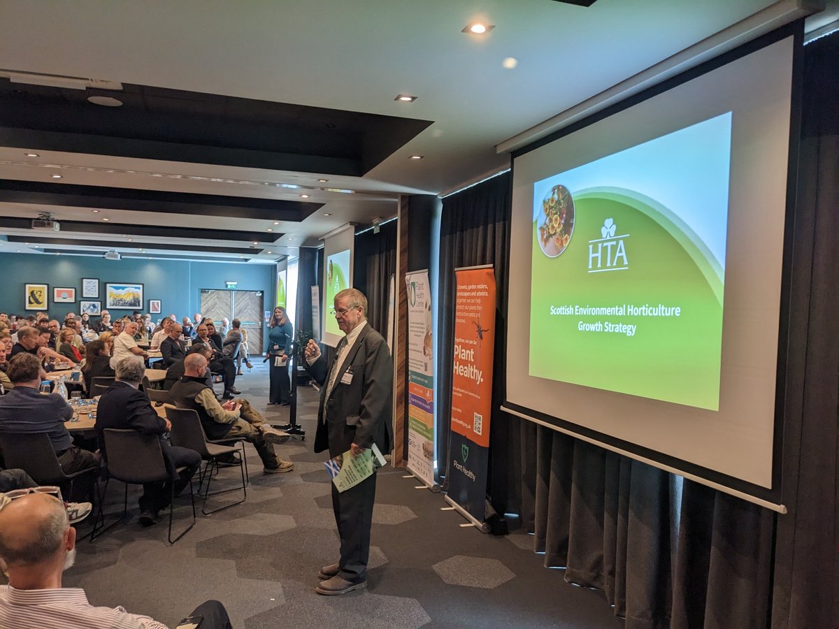 PlantHealthScot's tweet photo. .@Growforth Stan Green from the @HTAnews is updating the #sphc23 on the Scottish Environmental Horticulture Growth Strategy, why it's needed and what it will deliver. https://t.co/UKXnDgCDpM