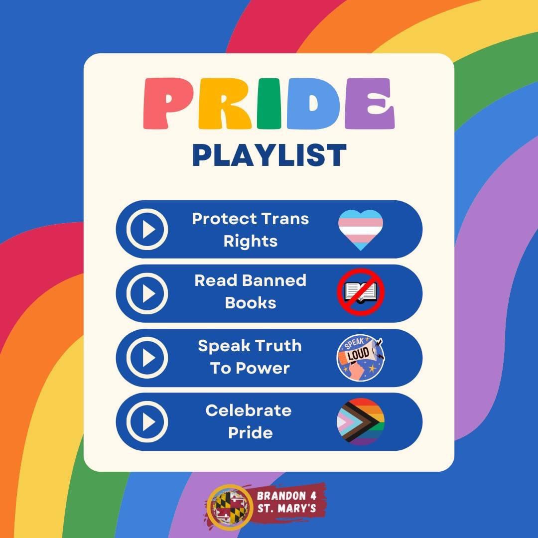Happy Pride Month! 🏳️‍🌈🏳️‍⚧️❤️🧡💛💚💙💜🖤🤍🤎

LGBTQ+ rights, and in particular Trans rights, are under attack. This is just the latest in the continuing LGBTQ+ discrimination in the United States. It's not okay. Always be proud of who you are!

#Brandon4StMarys #PrideMonth