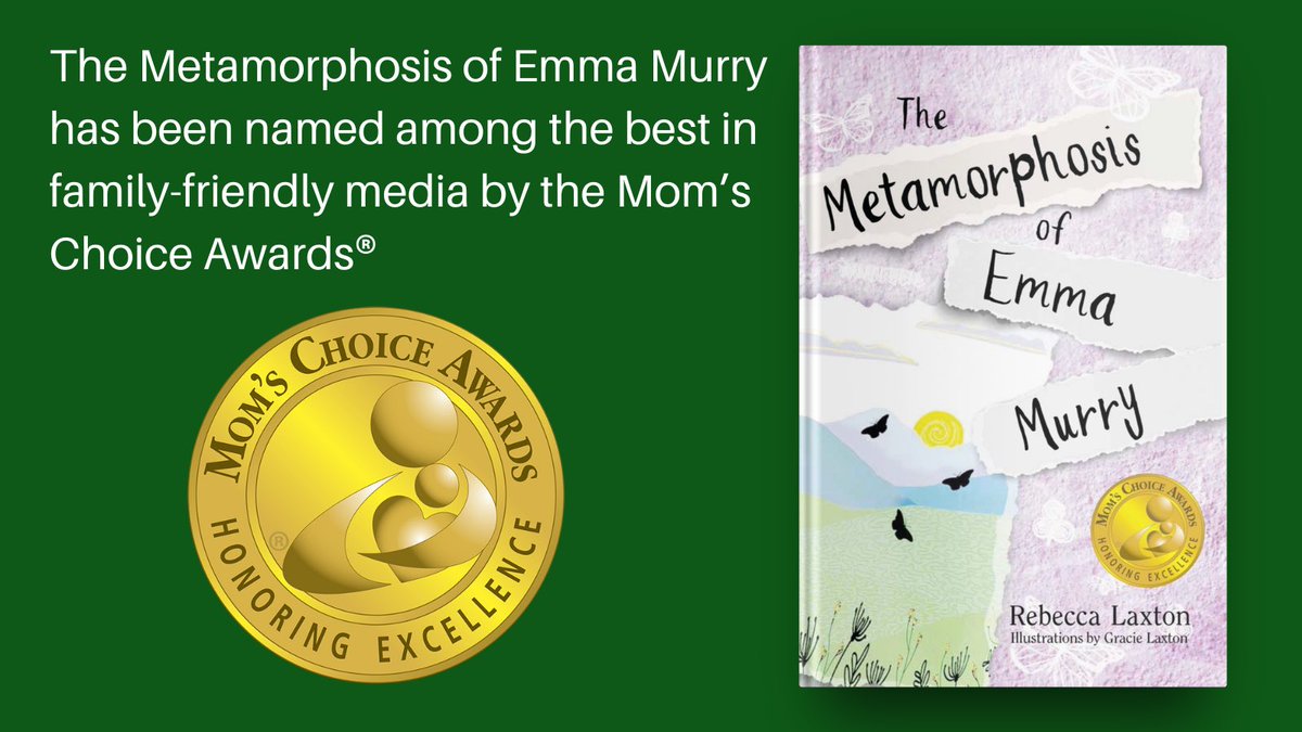 I’m honored that #TheMetamorphosisOfEmmaMurry is a gold recipient of the <a href="/MomsChoiceAward/">Mom's Choice Awards</a>. As a mom, I wanted to write a book both kids and moms would love &amp; I’m thrilled MCA has placed it as among the best in family friendly media.

#kidlit  #middleschool  #juvenilebooks #award