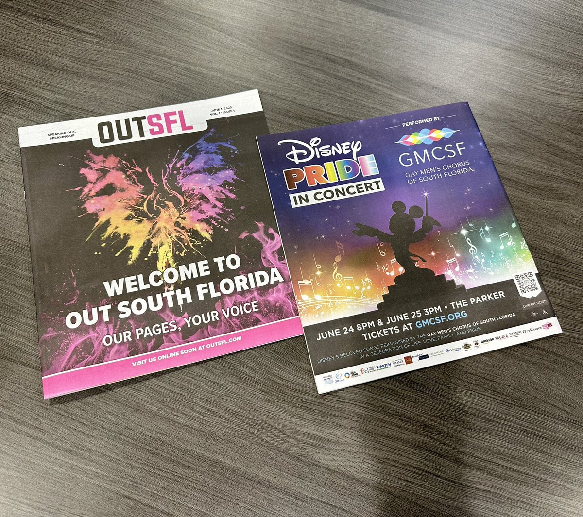 gmcsflorida's tweet photo. Hot off the press! The first issue of the new @out_sfl with Disney PRIDE in Concert on the back cover!!! Pick up a copy of OUTSFL in town! #outsfl #outsouthflorida https://t.co/zEDg1iDPeE