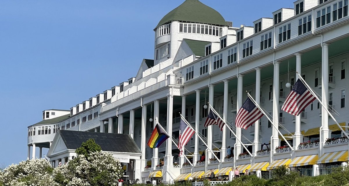 Pride flag on the first day of Pride month at the Grand Hotel 🏳️‍🌈