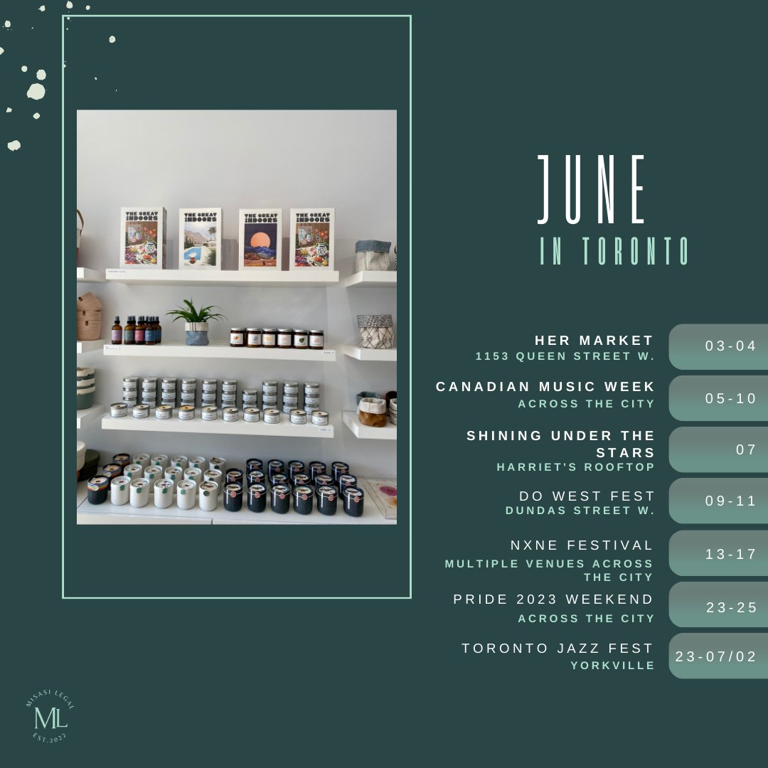 MisasiLegal's tweet image. Misasi Legal is looking forward to supporting events across Toronto in June. We look forward to connecting with you! For more info check out misasilegal.ca & @misasilegal on all social media platforms. #MisasiLegal #June #Events #Canada #Ontario #Toronto #Lawyer
