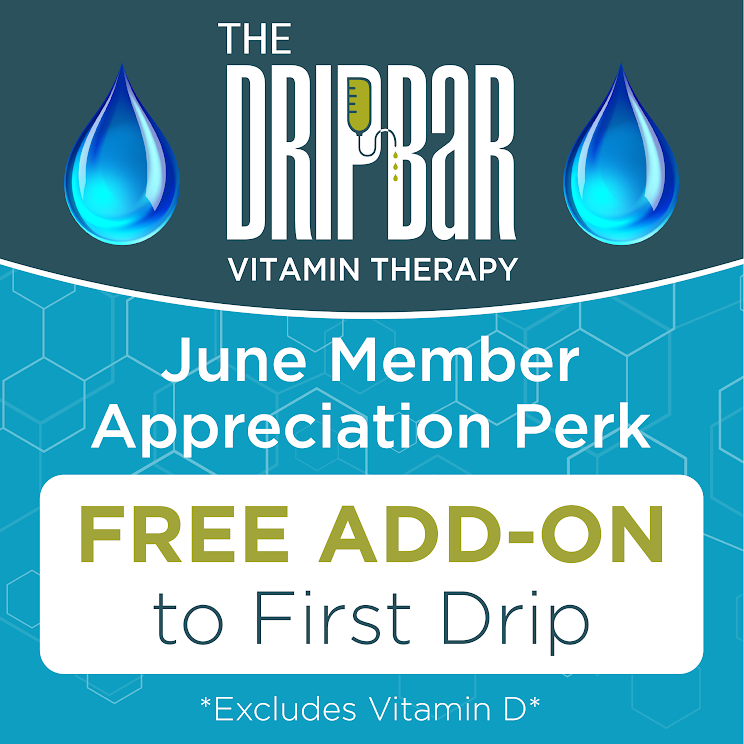 dripbarfoxboro's tweet photo. June Member Appreciation Perk: FREE Add-on to your First Drip! (Vitamin D excluded.) Visit The DRIPBaR to learn more.
#TheDRIPBaRFoxboro #Foxboro #MembershipPerk #VitaminTherapy #IVDrips #Health #Wellness https://t.co/V7yk8hVXrU