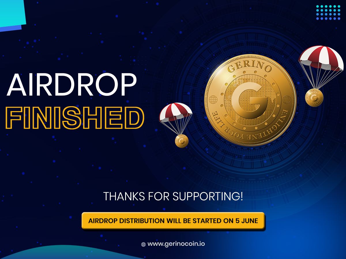 Airdrop Finished 

Thanks For Supporting!

#Airdrop distribution will be started on 5 June

Stay tuned

👉 gerinocoin.io

#freetoken #freecrypto #Crypto #Cryptocurrency #Cryptos #CryptoNews #ICO #BNB #BTC #ETH #cryptocurrencies #trading #cryptosale #altcoin #investment…