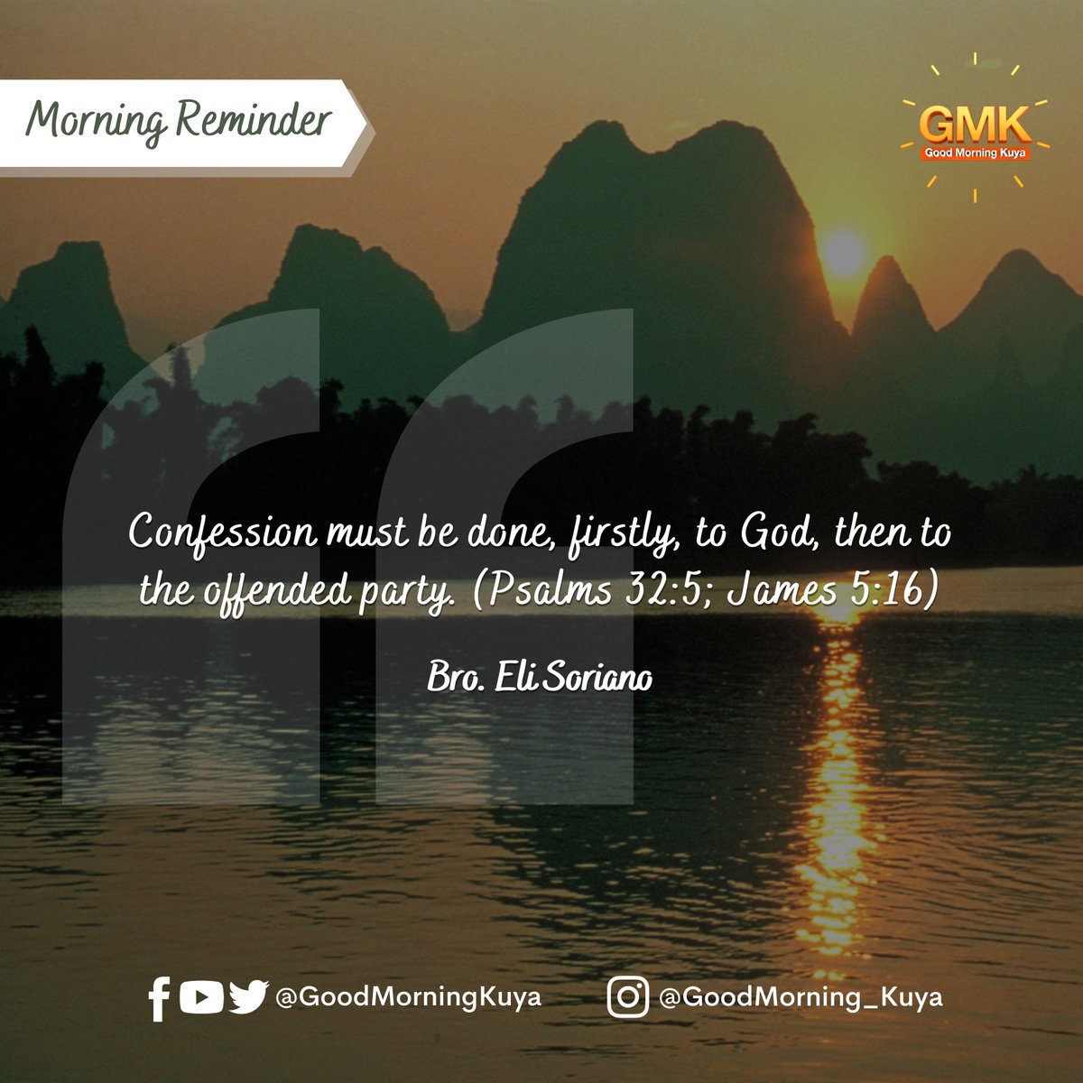 GoodMorningKuya's tweet photo. Confession must be done, firstly, to God, then to the offended party. (Psalms 32:5; James 5:16) #MorningReminder #GMKVibes https://t.co/xGlxISTsLh