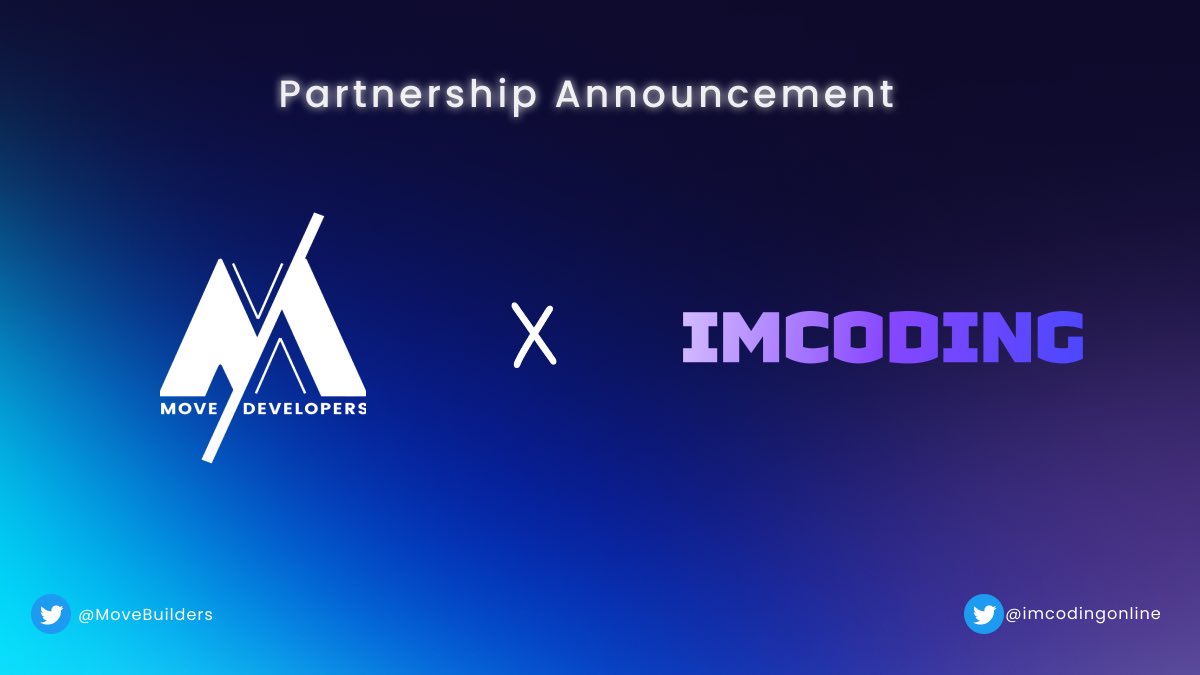 MoveBuilders's tweet image. Thrilled to welcome the interactive #MoveLang learning platform @imcodingonline as one of our educational partners 🚀

We&apos;re looking forward to working together and broadening the reach of #Aptos in India 🙌

Check them out here : imcoding.online
