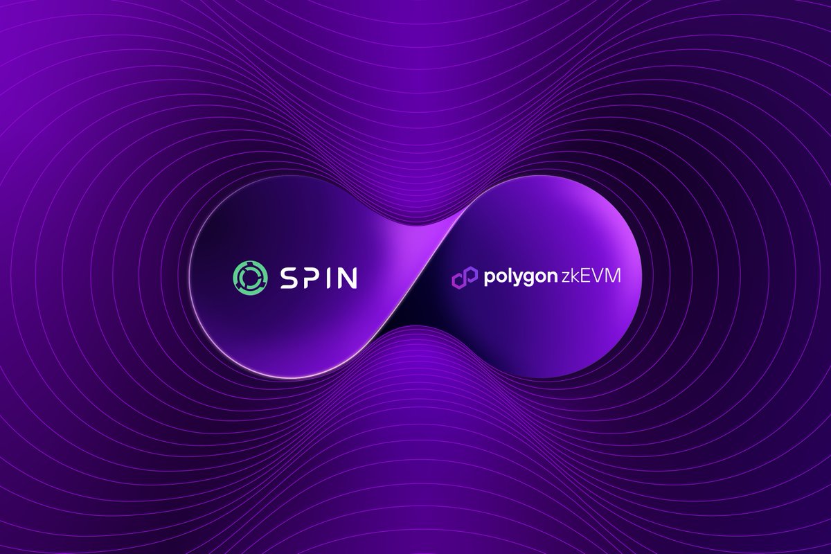 Spin media. ZKEVM. Polygon ZKEVM logo.