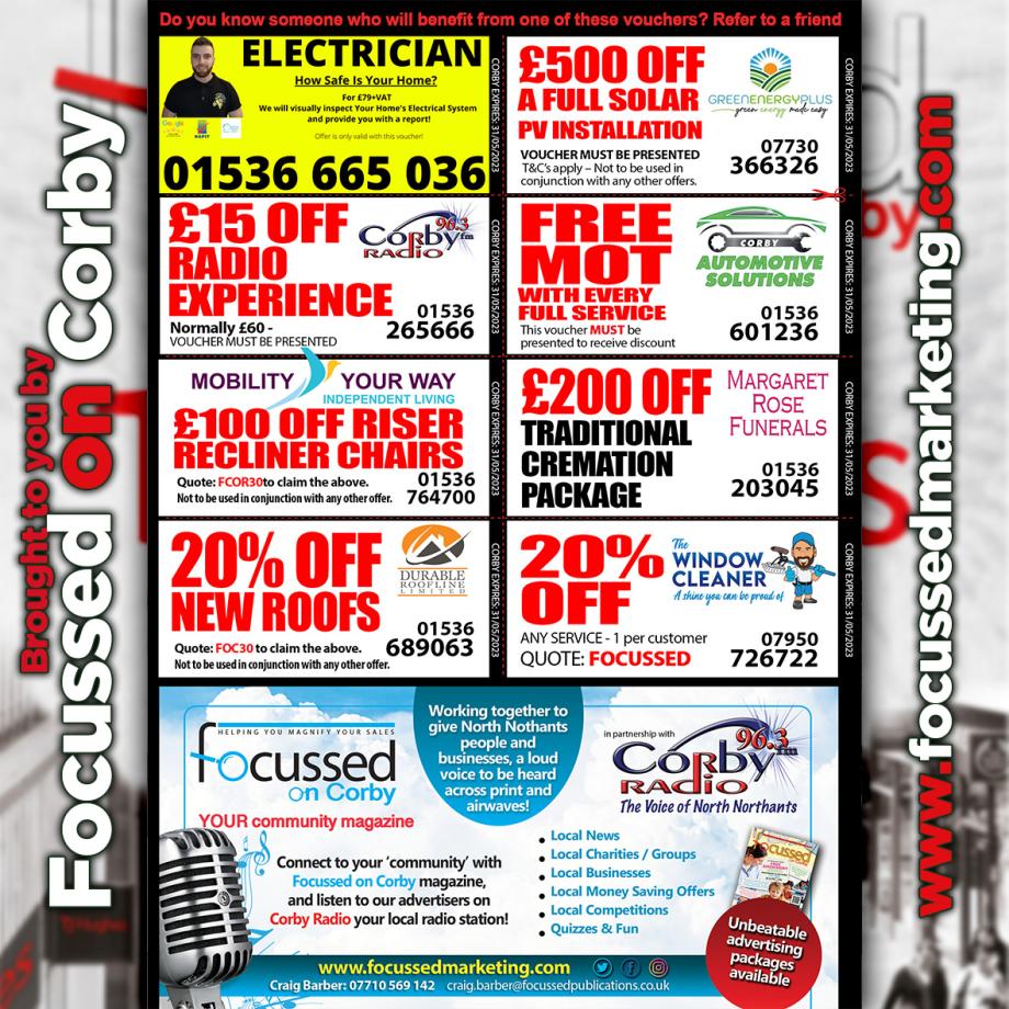 Barbwire_Design's tweet image. Focussed on Corby - Issue 31 (April/May 23) - OUT NOW with new vouchers for you to enjoy saving money with!

MAGAZINE DOWNLOAD / READ:
focussedpublications.co.uk/wp-content/upl…

#FocussedonCorby #LoveCorby #CommunityMag...