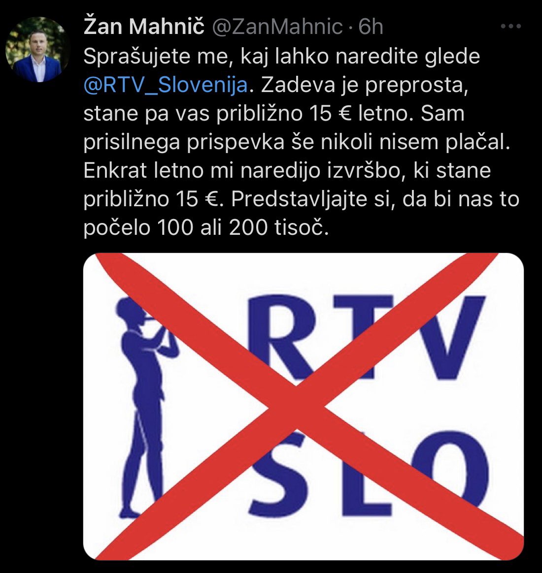 Nacvrckan's tweet image. Skrajna desnica se nikakor ne more sprijazniti z demokracijo in pravno državo.

Tudi Žan kliče “glupi davki”!
Pa dajmo ukiniti še financiranje vojske, policije, šolstva, zdravstva…

Kaj pa, če bi raje prenehali plačevati poslance, ki kršijo Ustavo in podpirajo nezakonitosti?