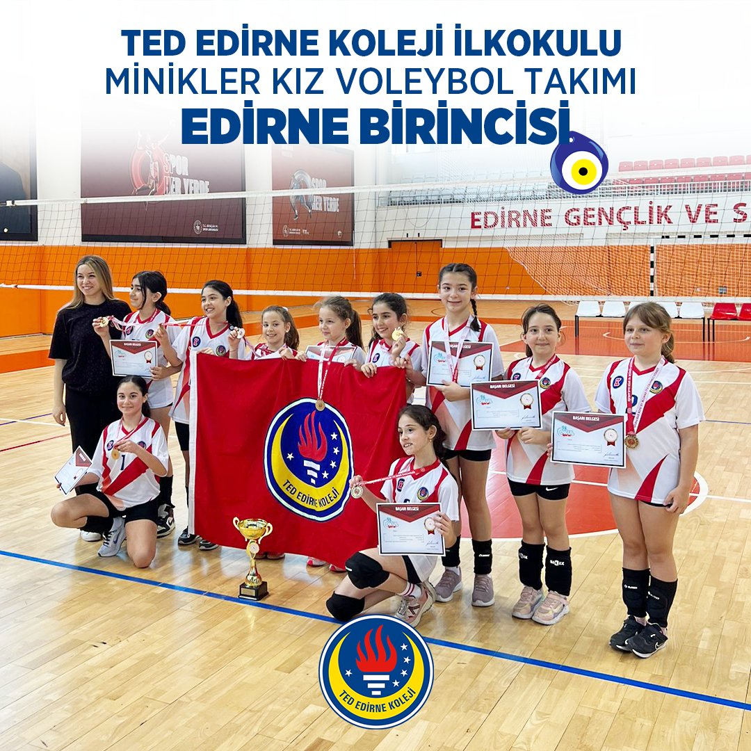 tededirnekoleji's tweet photo. 2022-2023 Eğitim Öğretim Yılı Okullar Arası Voleybol Turnuvasında mücadele eden İlkokul Kız Voleybol Takımımız, Minikler A Kategorisinde "Edirne Merkez Birincisi" oldu. Öğrencilerimizi tebrik ediyoruz.  #TEDEdirneKoleji https://t.co/YZwkssiuxC