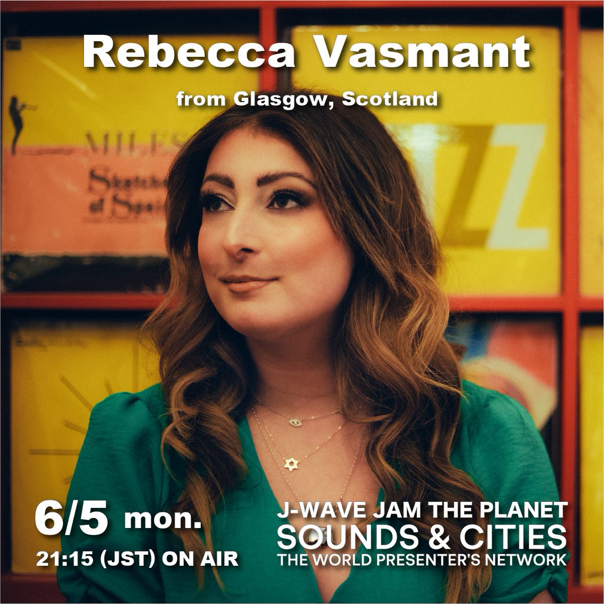 🎧SOUNDS & CITIES🎧 ここでしか聴けないRADIO SHOW 世界中でラジオDJやMC、音楽プロデューサーとして活躍するプレゼンターたちが、日替わりで登場！ 6/5(月)は、スコットランド‧グラスゴーから！ 音楽プロデューサー＆キュレーターの #RebeccaVasmant(@RebeccaVasmant)がセレクト！ #jamtheplanet
