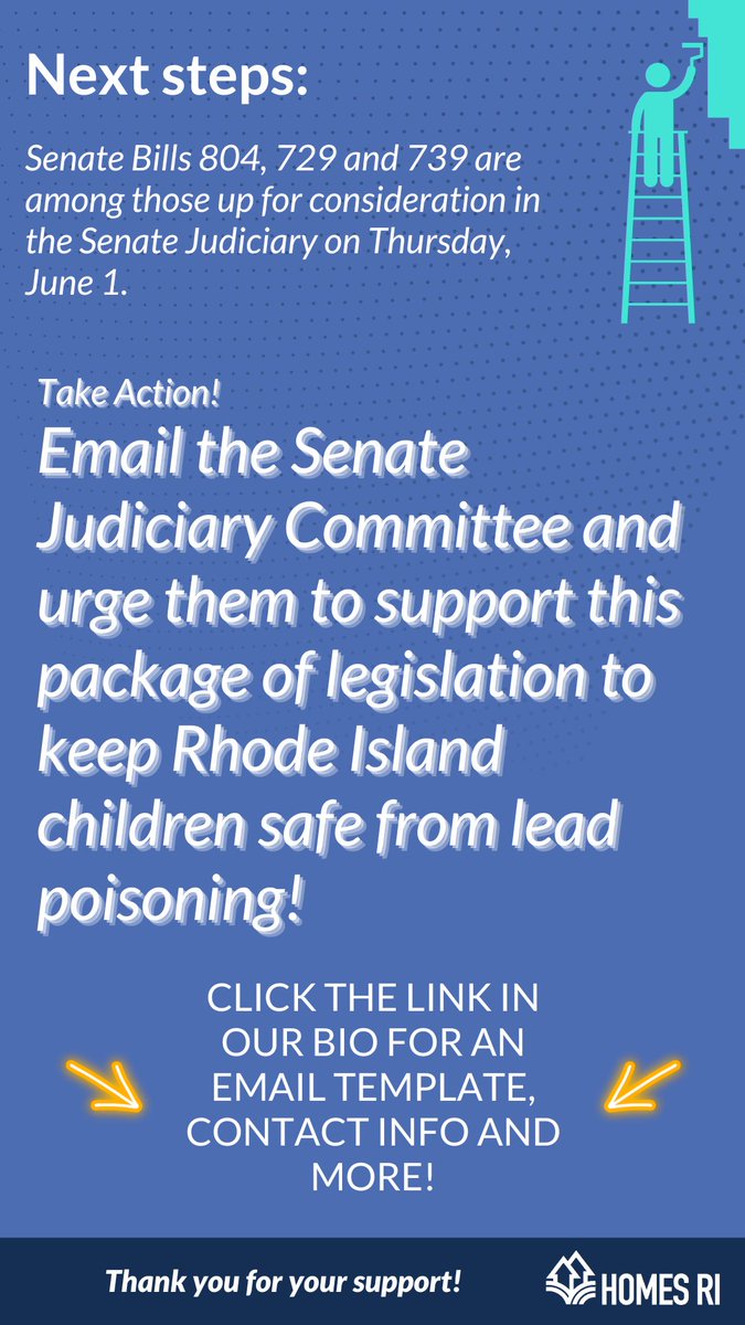 HomesRI (@homesri_) on Twitter photo Tonight, the <a href="/RISenate/">Rhode Island Senate</a> Judiciary Committee will consider a set of bills intended to end childhood lead poisoning. We can do this, Rhode Island! Tonight, the <a href="/RISenate/">Rhode Island Senate</a> Judiciary Committee will consider a set of bills intended to end childhood lead poisoning. We can do this, Rhode Island!