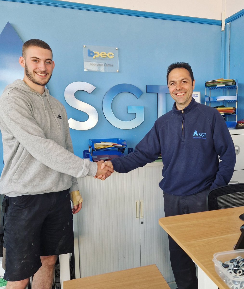 All of the staff at SGT are very proud of Patrick’s achievement of completing the Gas Foundation Managed Learning Course and becoming Gas Safe registered. 

We wish Patrick every success for the future, we are certain he will go on to achieve great things! 
￼