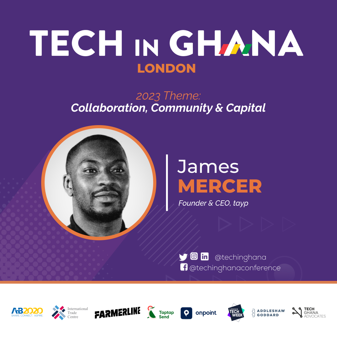 Meet James Mercer, Founder &amp; CEO of tayp, a voice note social media platform. 

He believes that social media can be a powerful tool for positive change, and is committed to using <a href="/putitontayp/">tayp.</a> to address the polarisation that social media has created. 

#TechinGhana #socialmedia