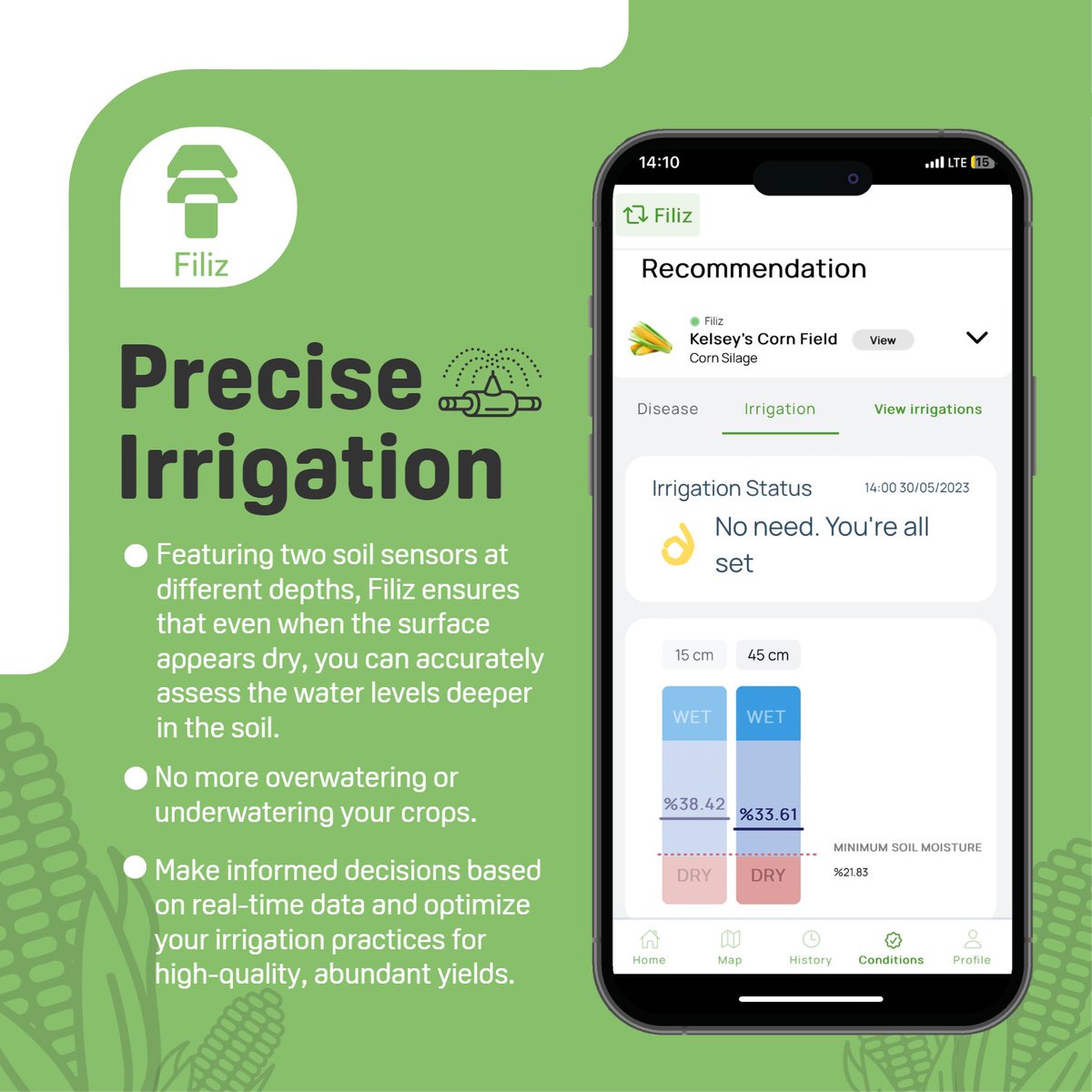 Monitor soil moisture with precision to eliminate water stress and reduce waste. Get your own #Filiz and unlock the potential of precision farming. Find out more at: bit.ly/43wqdKL

#precisisonfarming #agtech #Doktar #iotsensors #ResourceManagement #efficientirrigation
