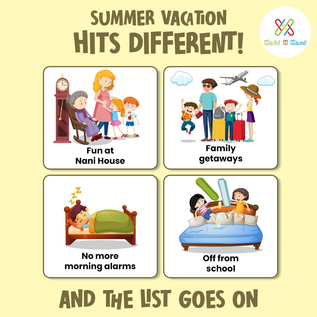 Summer Vacations are love <3 Comment below the reasons that make your summer vacation special.. https://bit.lyhttps://bit.ly#summerholidays/KnKBottomWear #modernparenting #parenting #kidsfashion #kidswear #sustainablefashion #mommies #cotton #summervacay #summerholidays